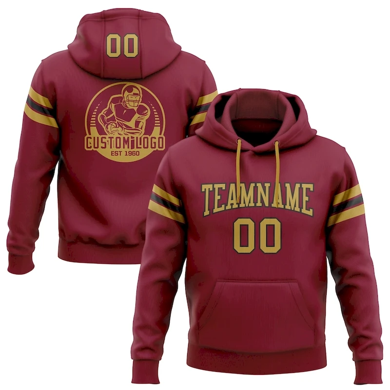 Crimson0117.webp Custom Stitched Crimson Old Gold-Black Football Pullover Sweatshirt Hoodie - Image 1
