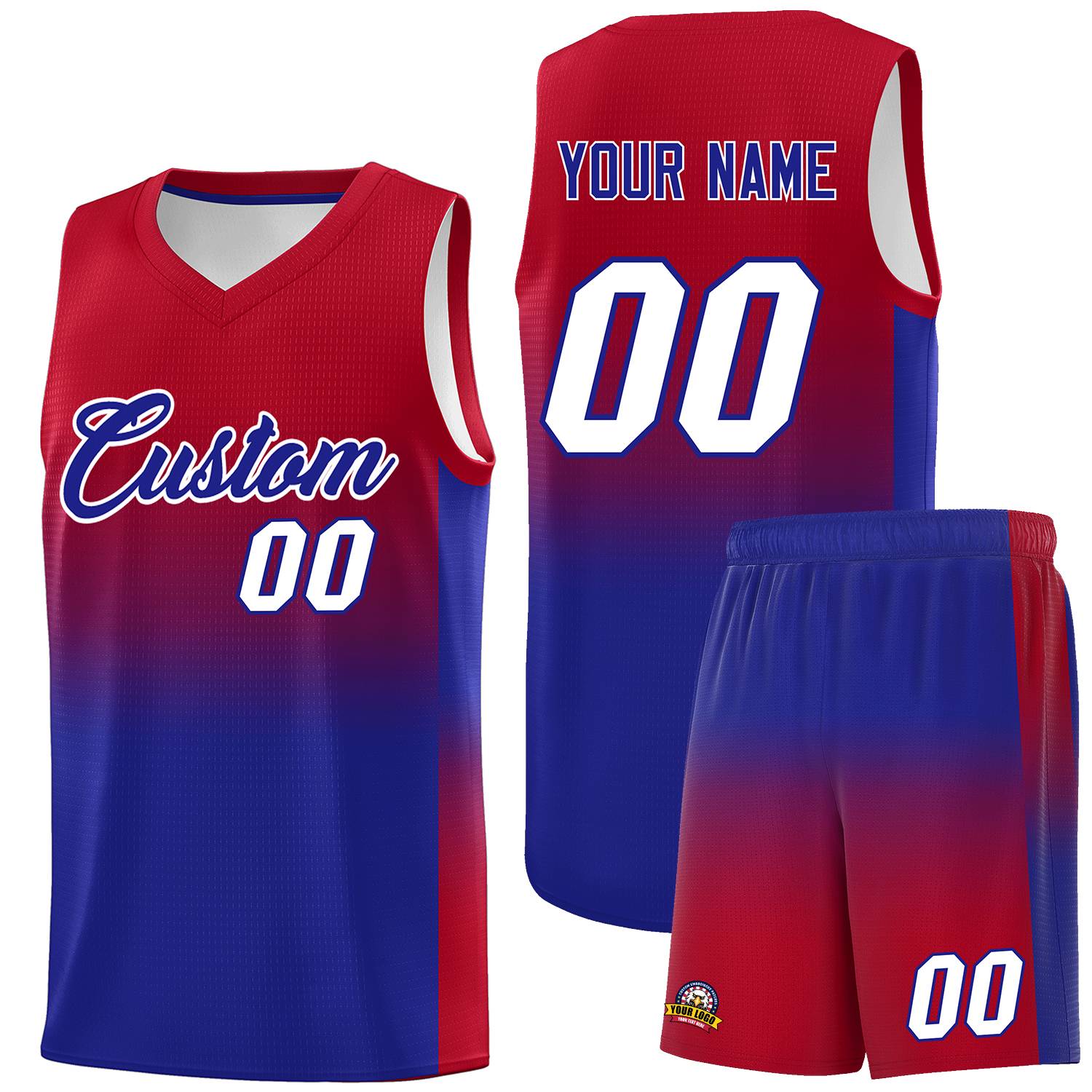 BN02R-JB-240507-B056_F_18b6f5c8-3761-4a63-b663-3d54c57024b4.jpg Custom Red Royal Gradient Fashion Sets Sports Uniform Basketball Jersey - Image 1
