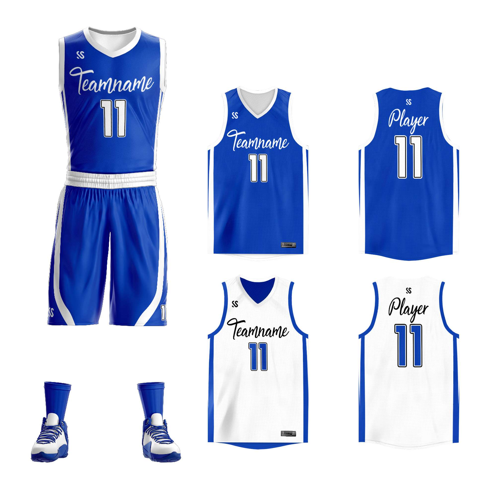 SM2007001-03_F_F.jpg Custom Royal White Double Side Sets Design Sportswear Basketball Jersey - Image 1