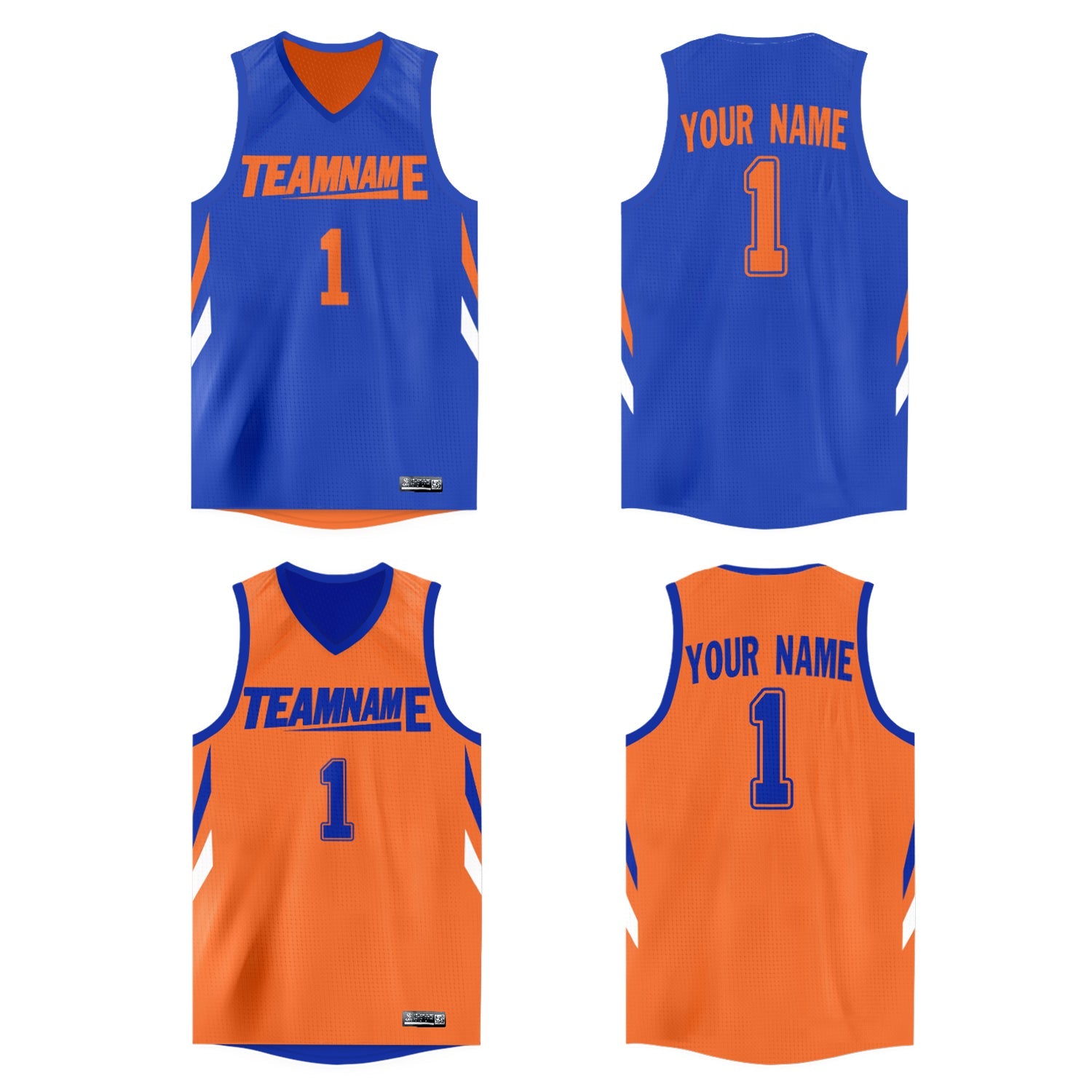 SM2007002-10-F.jpg Custom Royal Orange Double Side Tops Athletic Basketball Jersey - Image 1