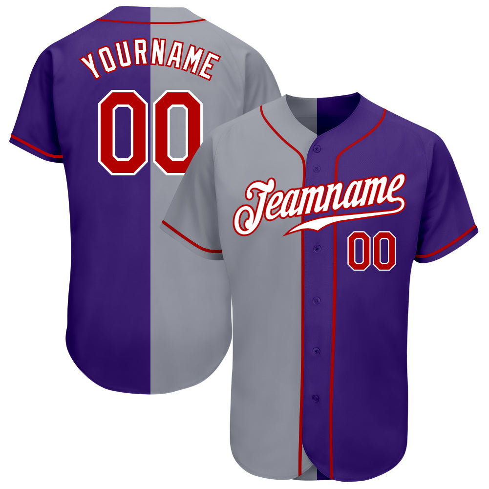 split_0343_1500x.jpg Custom Purple Red-Gray Authentic Split Fashion Baseball Jersey - Image 1